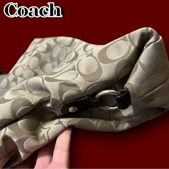 Coach Signature Khaki & Brown Tote Bag + Matching Wallet Set – EUC - Picture 4 of 13